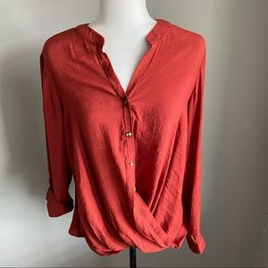 Grace and Lace Twist Hem Button-up XS NWT